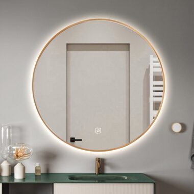 Round LED bathroom vanity mirror
