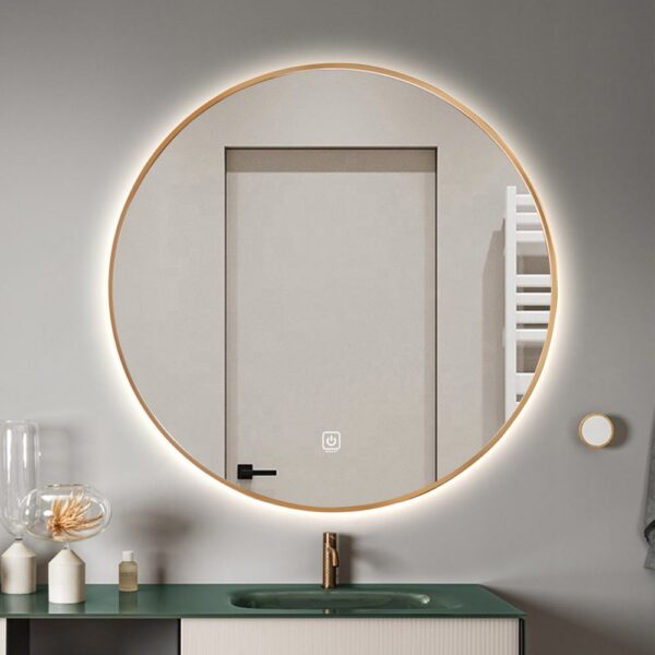 Round LED bathroom vanity mirror