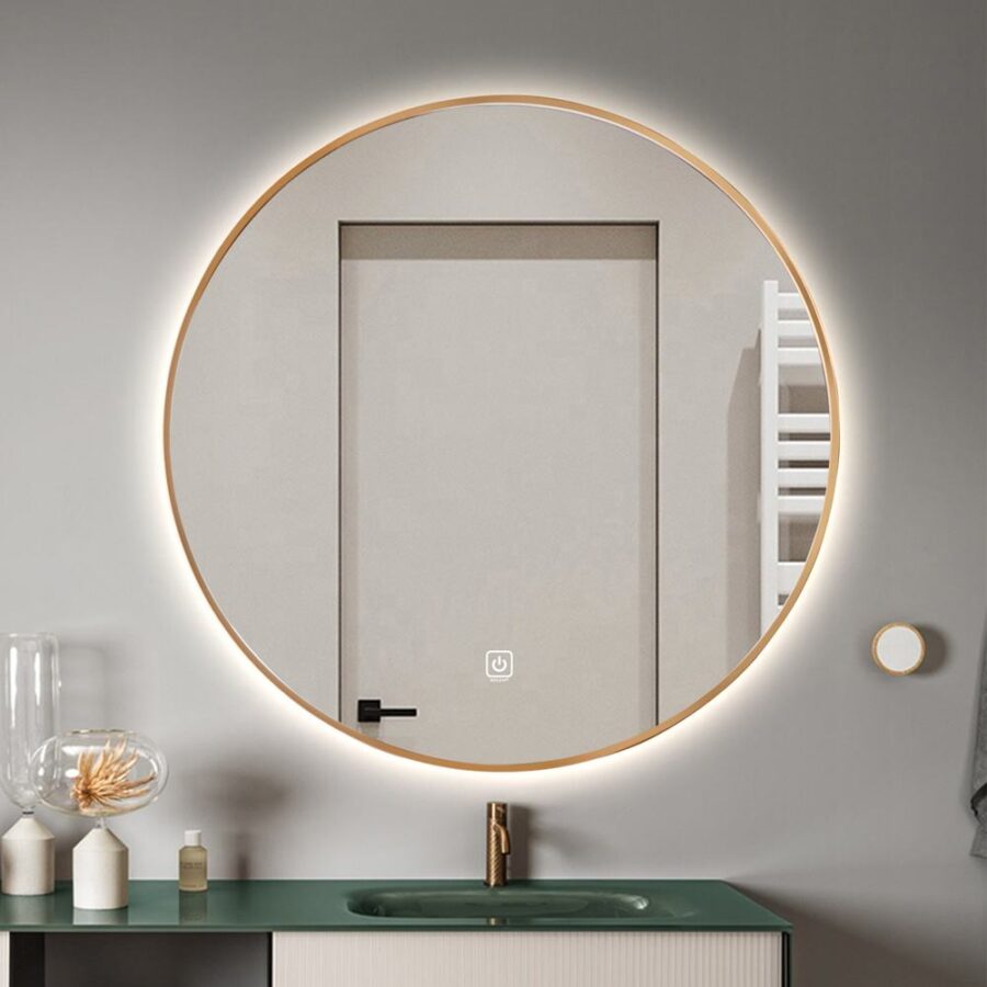 Round LED bathroom vanity mirror