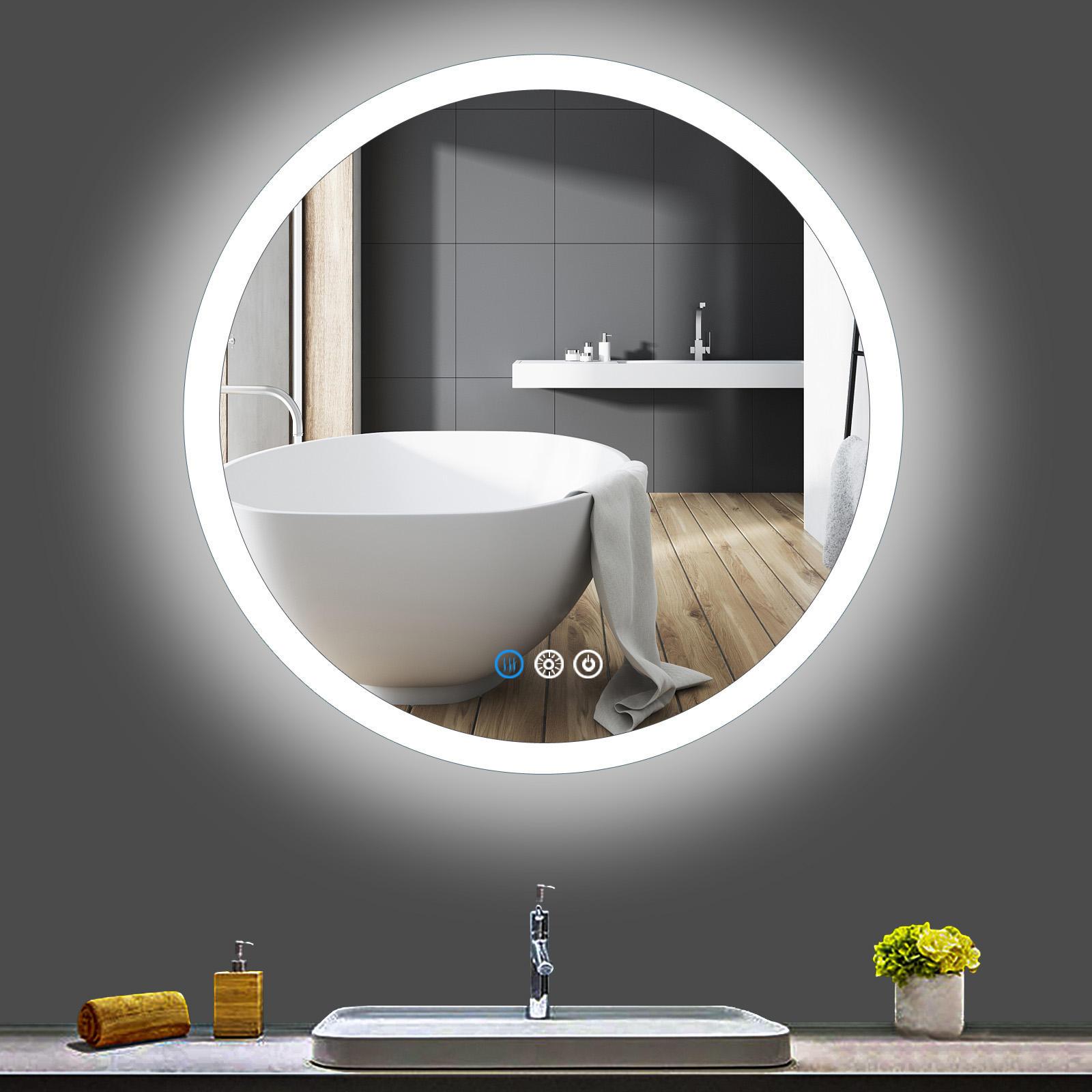 LED round bathroom mirror