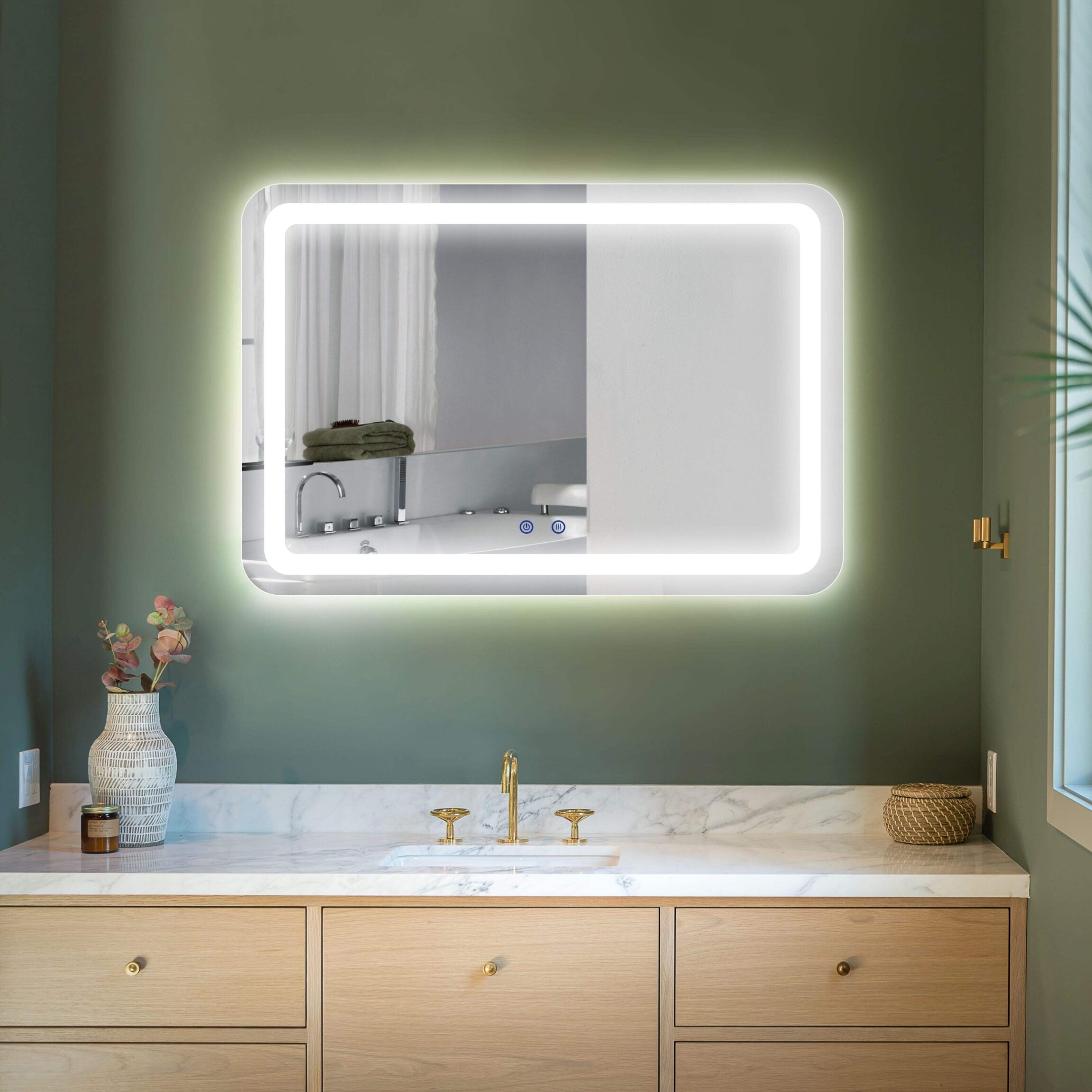 Round LED Bathroom Vanity Mirror 50-100cm
